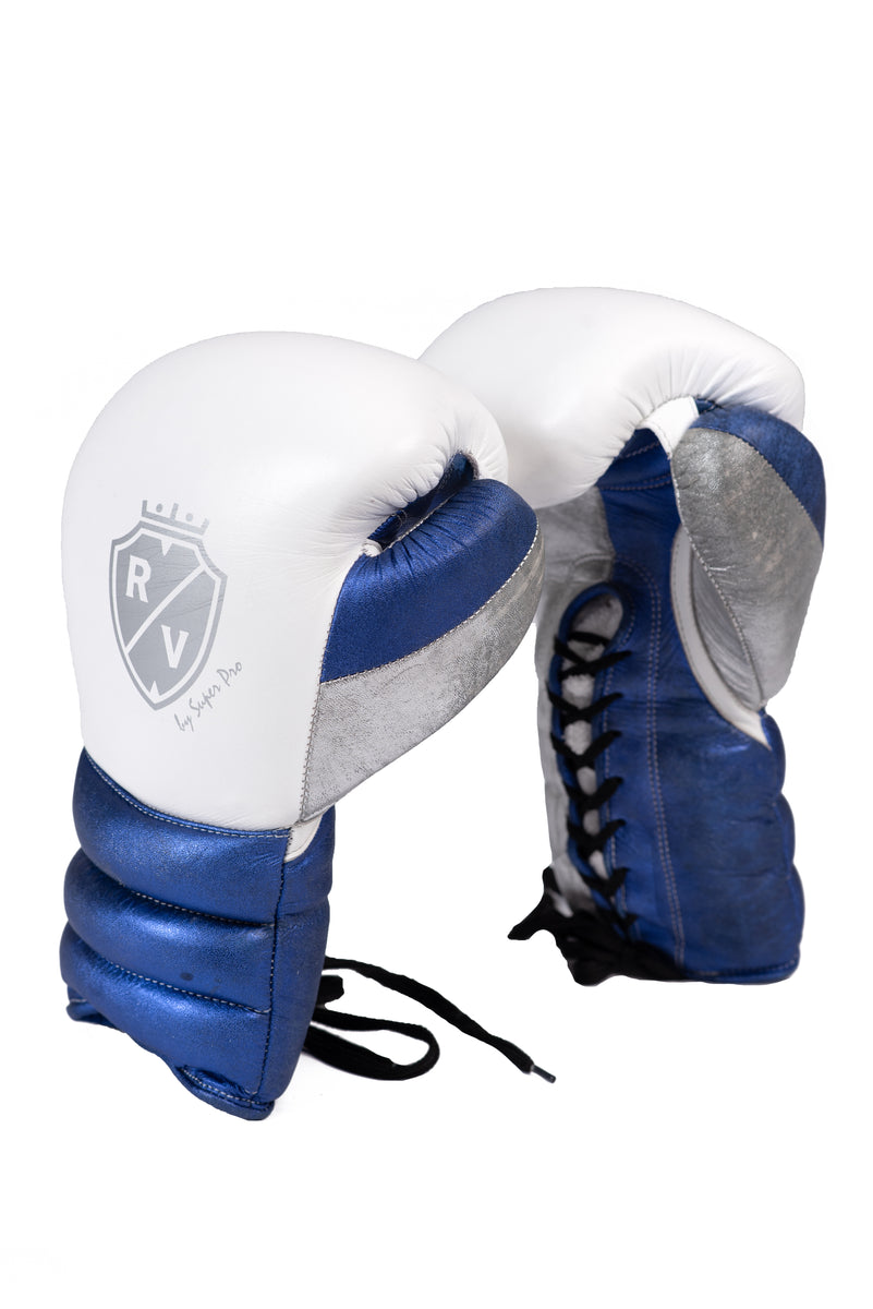 Super Pro RV Boxing Gloves 2024 - White/Silver/Blue